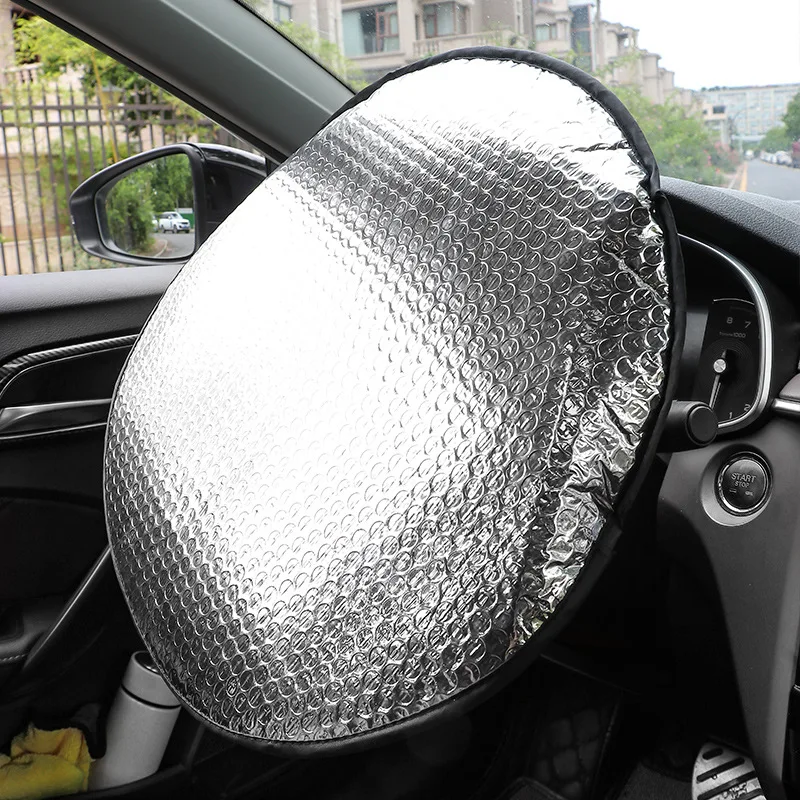 Car Steering Wheel Aluminum Foil Sun Shade Summer Shade with Sun Protection Heat Insulation Interior Protection Car Accessories