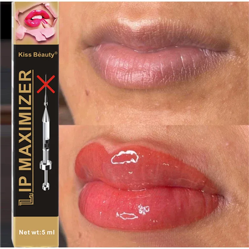 Plumper Transparent Lip Gloss Oil Iinstant Volumizing Lip Ncrease Lip Elasticity Reduce Fine Line Brighten Moisturizing Lip Care