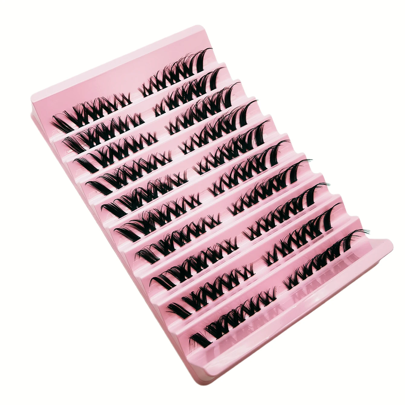 8-15 mm gemengde D-roll clusterwimpers 100 clusters 3D schuine vlieg zachte natuurlijke overdreven gekrulde wimpers enkele wimper