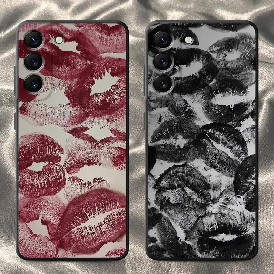 Case for Samsung Galaxy A13 A14 A51 A15 A24 A36 A26 A35 A16 A34 A11 A12 A22 A52 Phone Cover Lip Kiss
