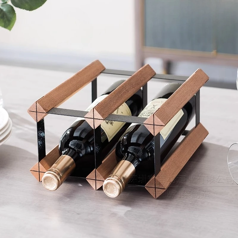 Estante de vino de madera maciza, estante de almacenamiento europeo, botella de vino, sala de estar, exhibición de adornos para el hogar