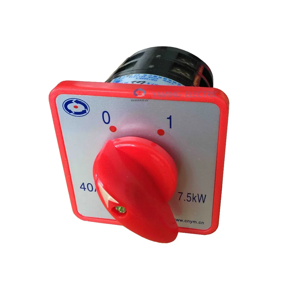 40A 7.5kw 380V 2 Pole Two Position Universal Rotary Cam Changeover Switch Silver Contact Red HZ5-40/7.5 L02