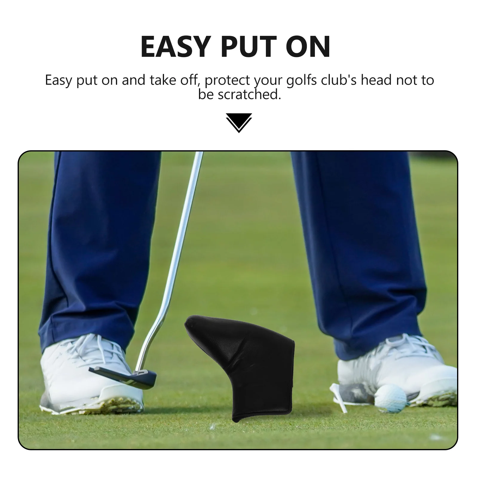 

1Pcs Golf Club Head Cover Durable PU Protective Sleeve Thickened Club Head Cover Putter Accessory Outdoor Use Golfs Accessory
