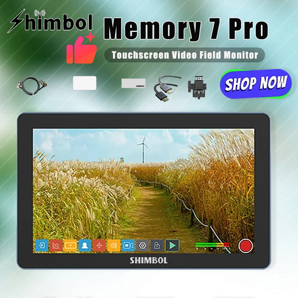 

SHIMBOL Memory 7 Pro 7" Touchscreen Video Recording Monitor 2200Nits 4K HDMI 3G-SDI Film Field Monitor with 3D LUT Output