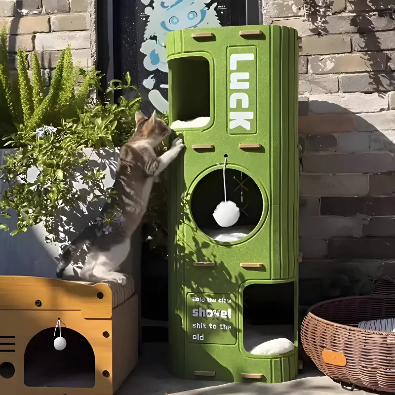 Multi-Layer Cat Nest Cat Climbing Frame Integrated Closed Security Cat Sleeping Nest Scratch-Resistant Wear-Resistant Four-Seas view 5