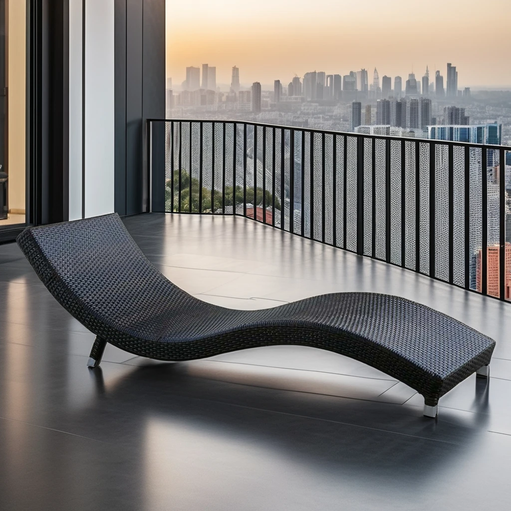 dg- Camporosso S-Shape Rattan Sun Loungers Outdoor Aluminium Sun Bed for Garden Use