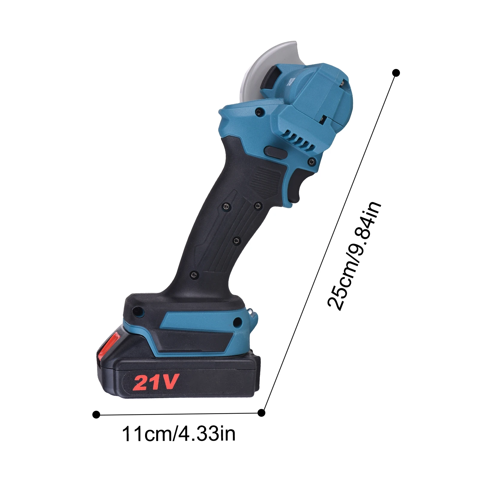 Sierra circular inalámbrica, amoladora angular de mano con mango antideslizante, herramienta de corte recargable para cortar metal, madera, azulejos y mármol