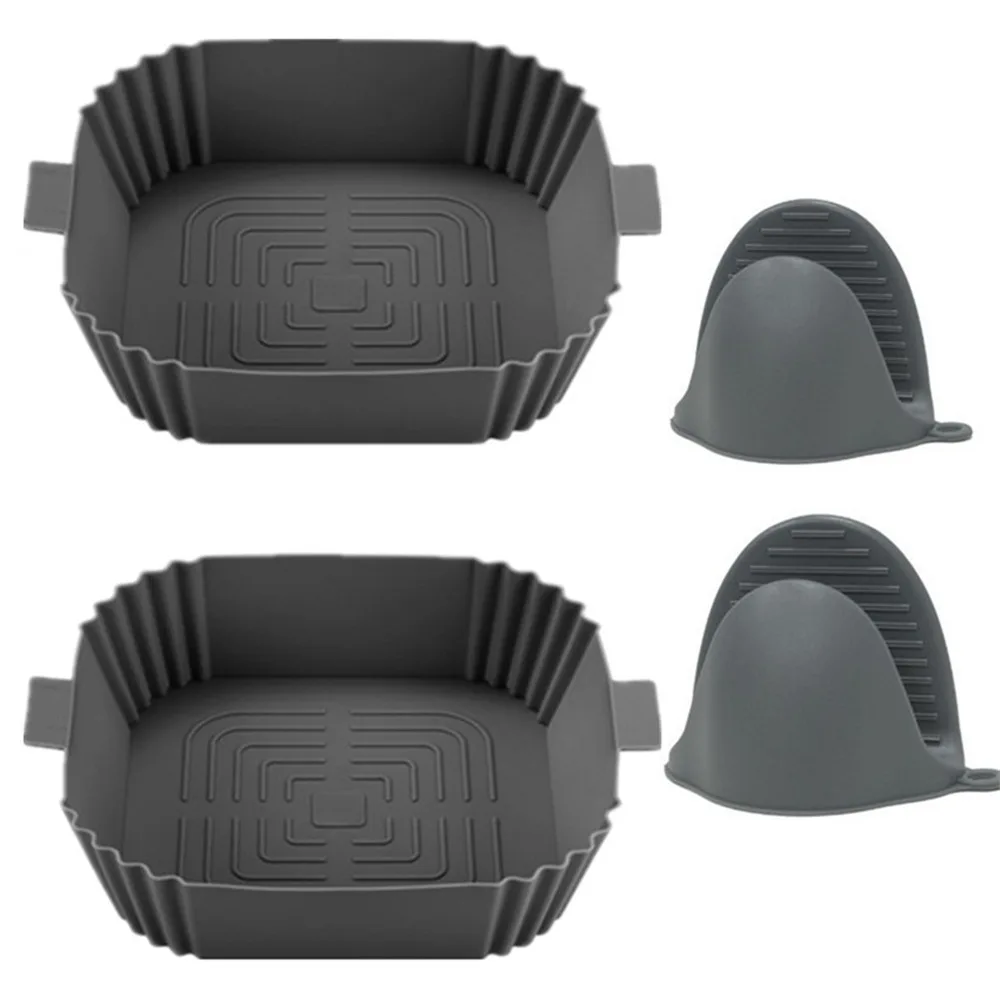 Air Fryer Ofen Backblech Silikon Tablett Gebratenes Huhn Pizza Matte Öllose Silikon Pfanne Air Fryer Zubehör