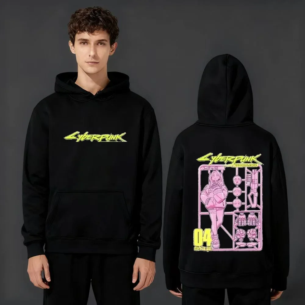 

2025 New 330g Heavyweight Cyberpunk Edgerunners Anime Hoodie Front Back Print Unisex Sweatshirt Streetwear For Men Women