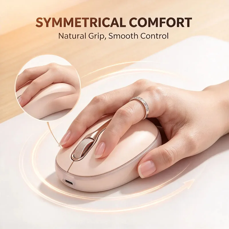 2.4G Bluetooth Dual Mode Wireless Mouse  Silent Click 4-speed Adjustable DPI Ergonomic RGB Light For Laptop Desktop Office Work