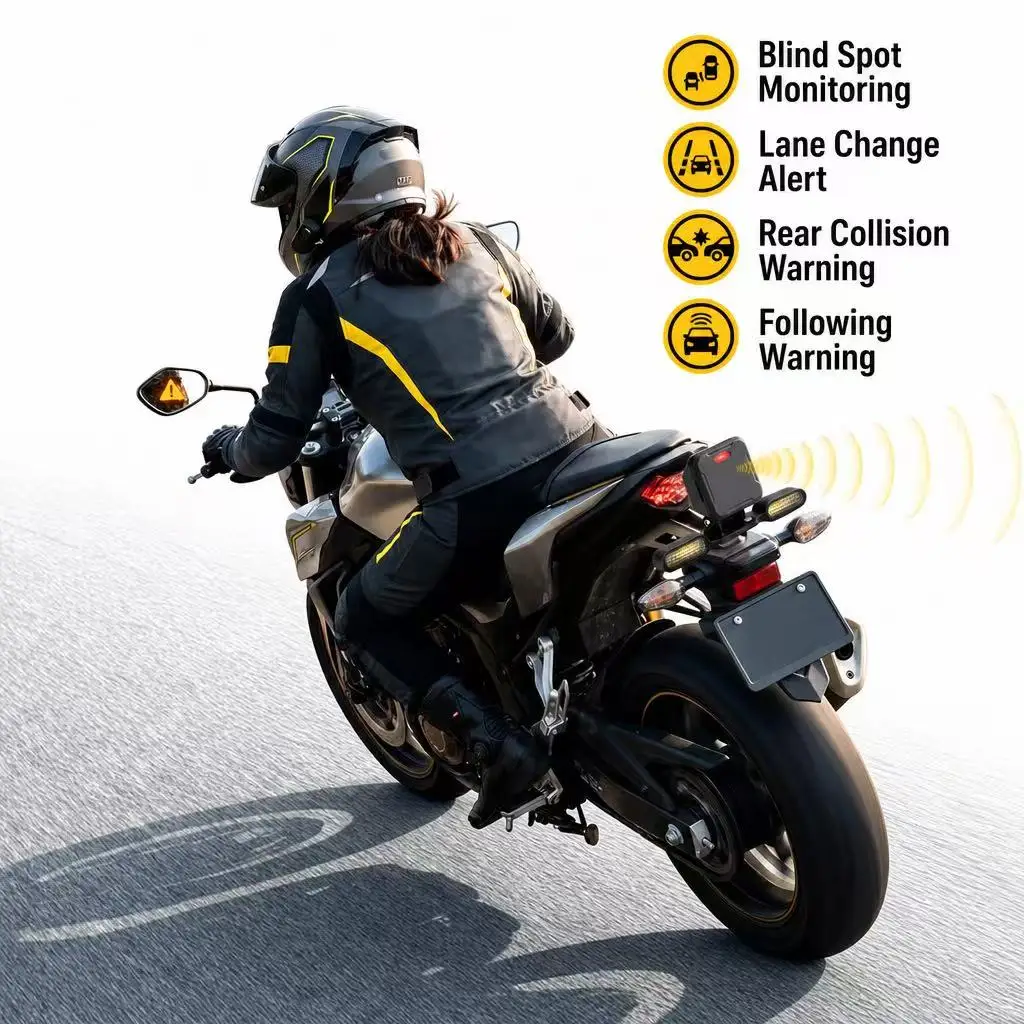 Motorcycle Blind Spot Detection System High Precision Long Distance BSD Motorcycle Electronic Accessories Driving Safety
