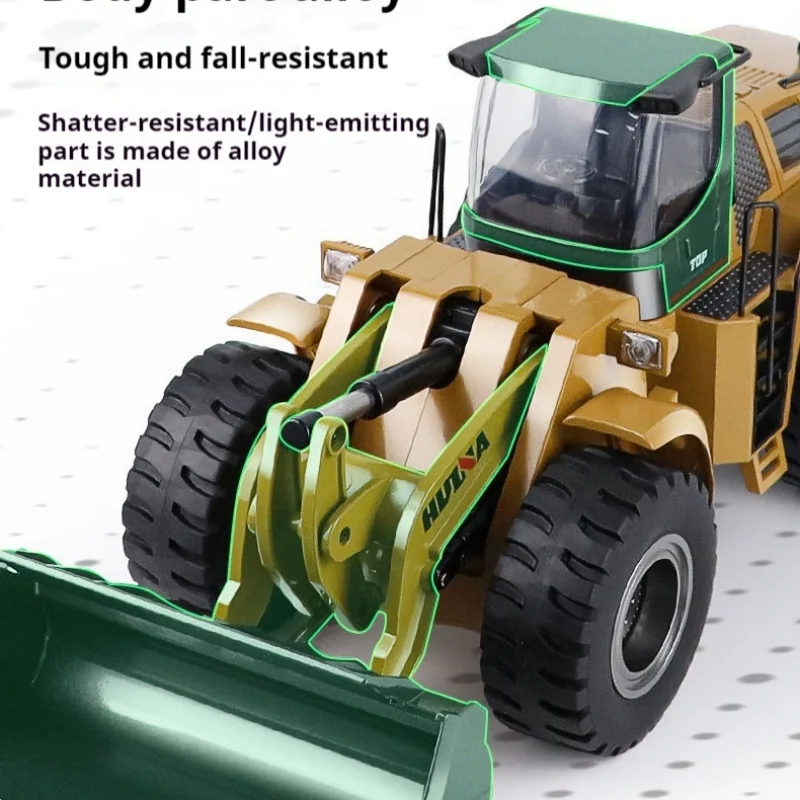 Huina Rc Toys 1/14 Scale 583 Large Remote Control Loading Car Electric Alloy Engineering Car Model Toy Screw Screw Dozer Kid Toy