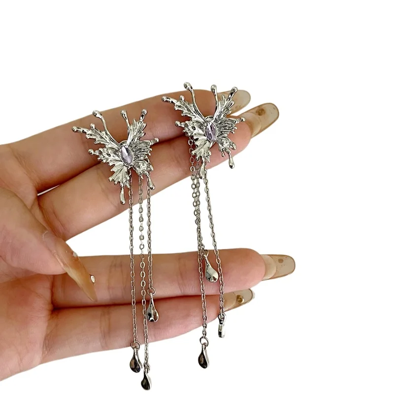

*Fashion Jewelry 925 Silver Needle Geometric Earrings Popular Style 2022 New Trend Chain Tassel Earrings For Women Female Gifts