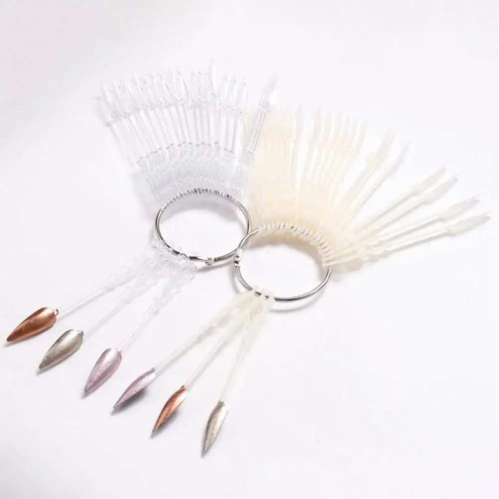 24Pcs/Set  Nail Fan Card Delicate Display Fan Swatch Holder Nail Art Color Card Good Ductility Adjustable Nail Fan Tip