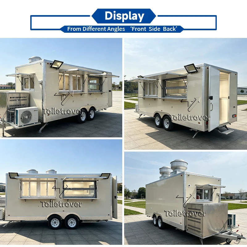 Medium Commercial Food Trailer Hot Dog French Fries Mobile Cart Noodles Pasta Remorque Food Truck for Sale Spain Philippines