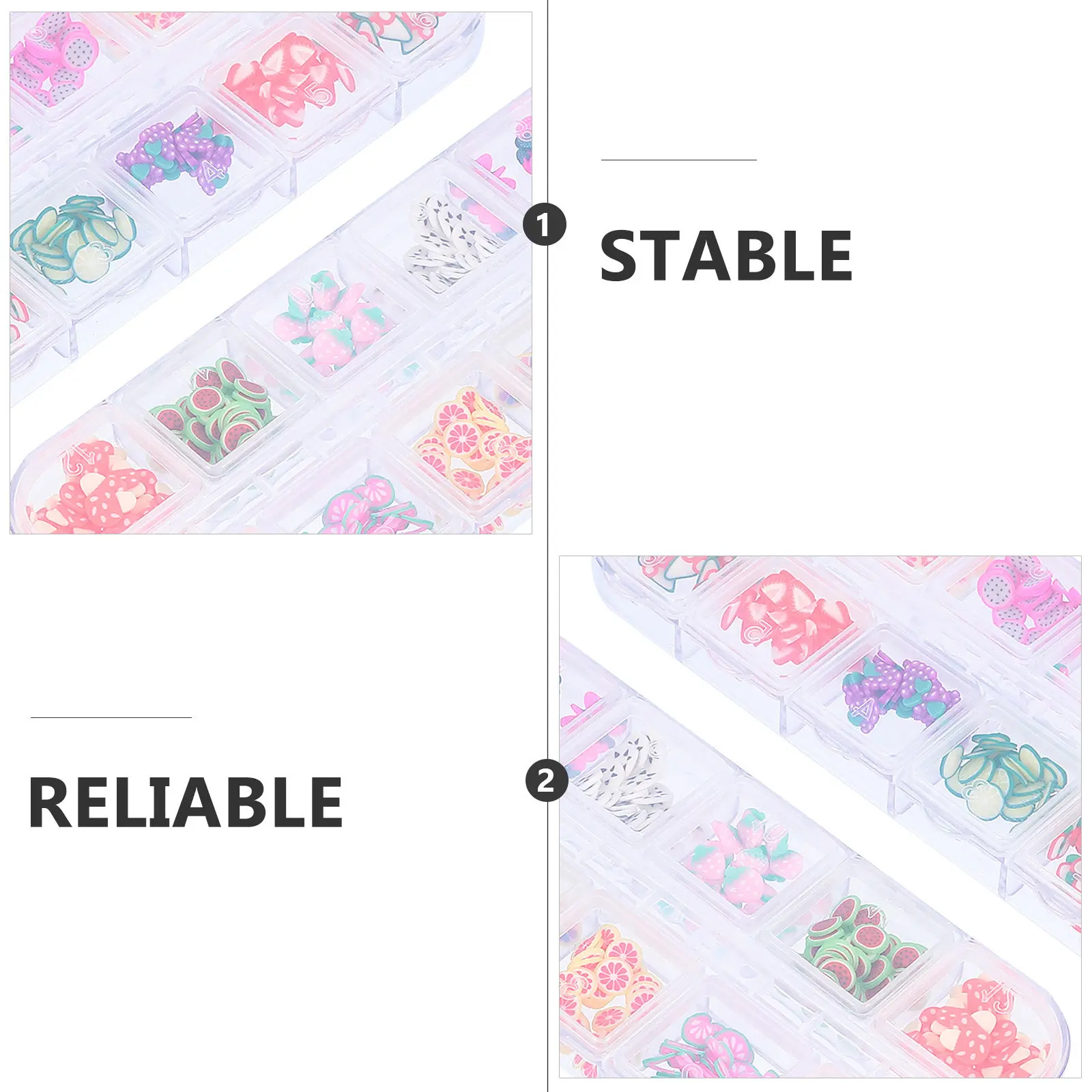 2 Boxes Nail Art Fruit Slice Decorations Multicolor Lovely Shapes Stickers DIY Nails Face Makeup Crafts Birthday Halloween