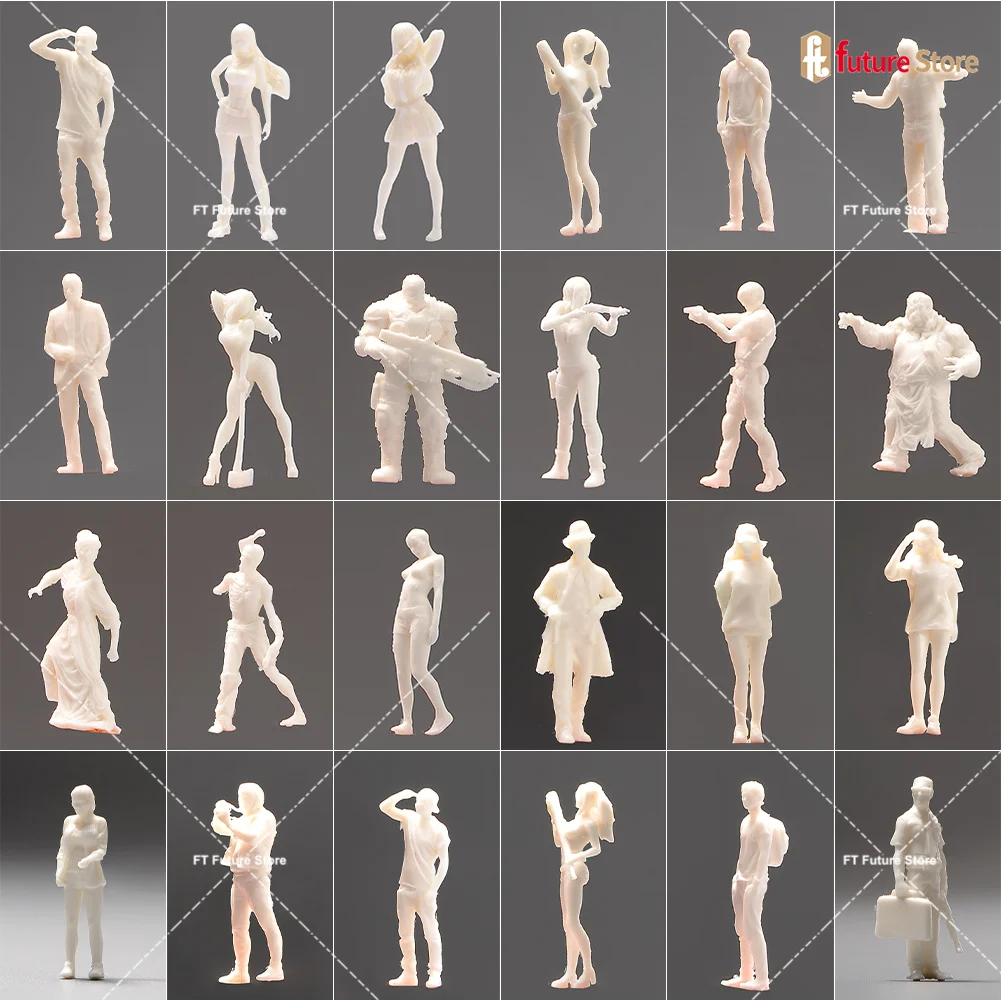 DIY 블라인드 박스 5/10개 세트 미완성 미니어처 1/64 1/87 피규어 남녀 인형 장면 소품 자동차 장식용 모델