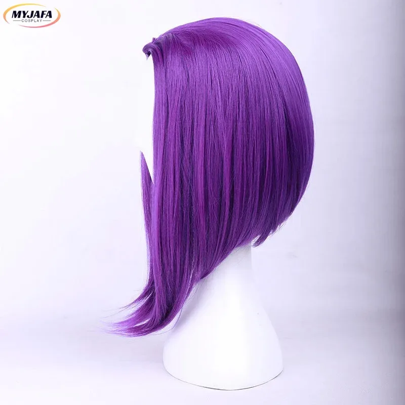 111 www alta qualidade anime raven perucas roxo curto resistente ao calor cabelo sintético perucas cosplay + peruca boné