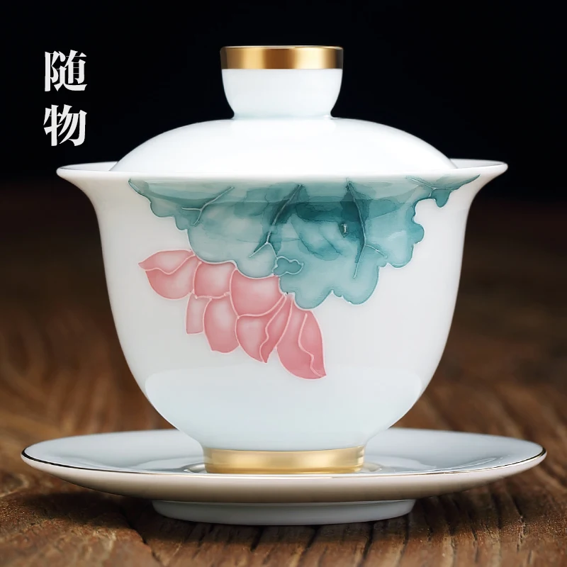 

Blue And White Porcelain Hand-painted Cover Single Jingdezhen CeramiC Kung Fu Sancai Making Bowl, Tea Cup, NoN Hot