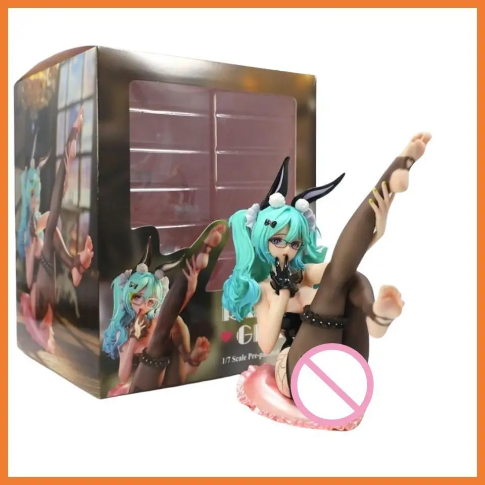 

Anime Bunny Ear Girl Figure Little Left Scene Model Bunny Girl Black Silk Dress Up Sexy Model Pvc Toy Action Figure Boys Gifts