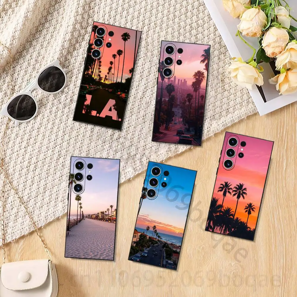 Travel Los Angeles California Phone case for Samsung Galaxy S24,25,26,23 22,21,S20 Plus Ultra FE soft fundas cases