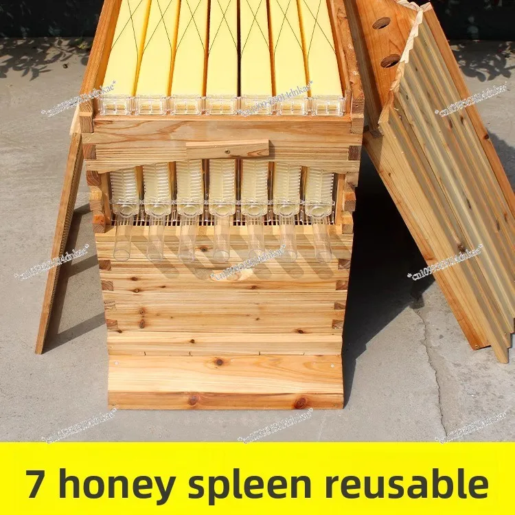 

Self-Flowing Bee Box Set with Fir Boiled Wax Automatic Honey Flow Device Beekeeping Special Tools for Beginners And Experts