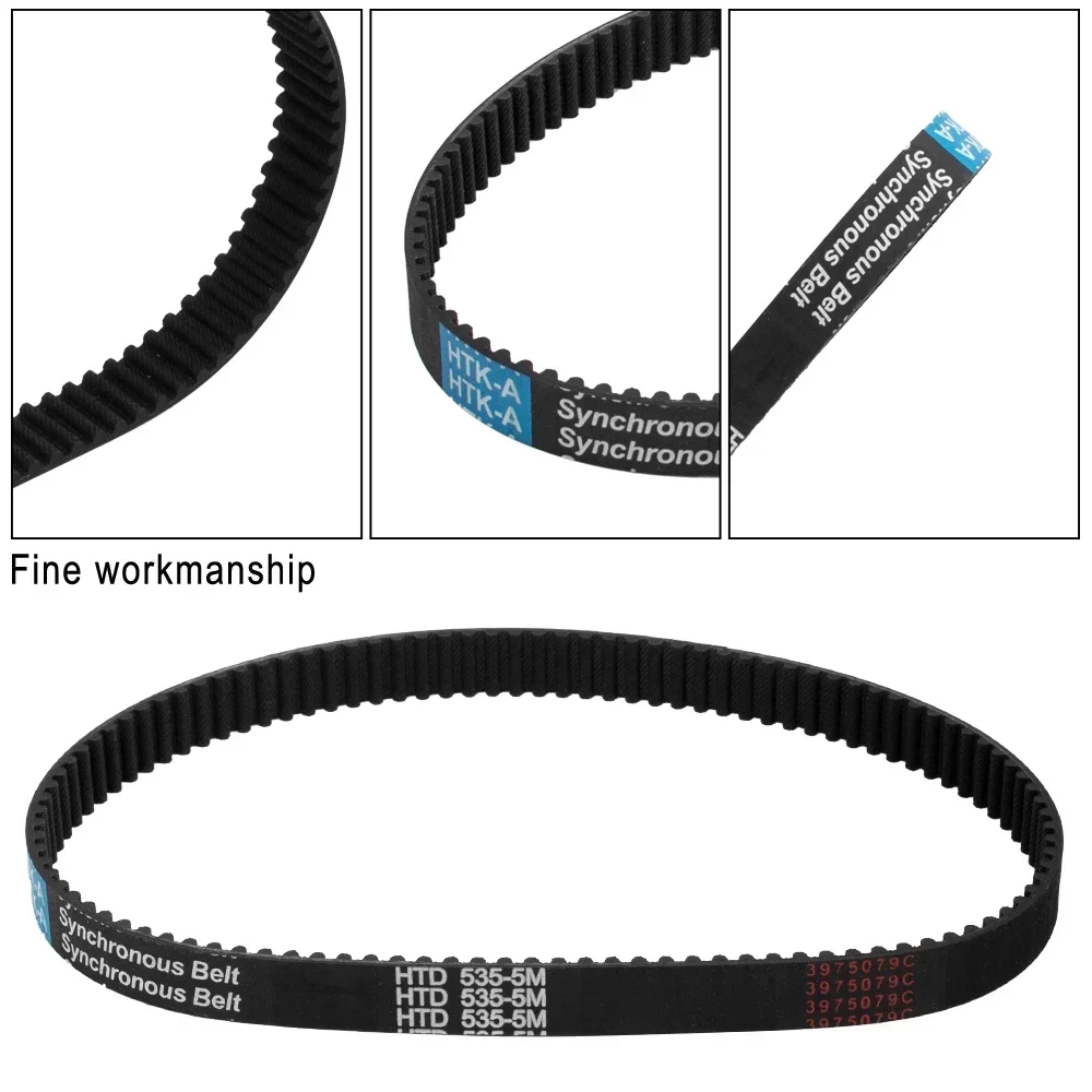 Electric Scooter Transmission Belt HTD 3m-384-12 5M-535-15 Black Rubber Drive Stripe Synchronous Timing Belts Repair Accessories