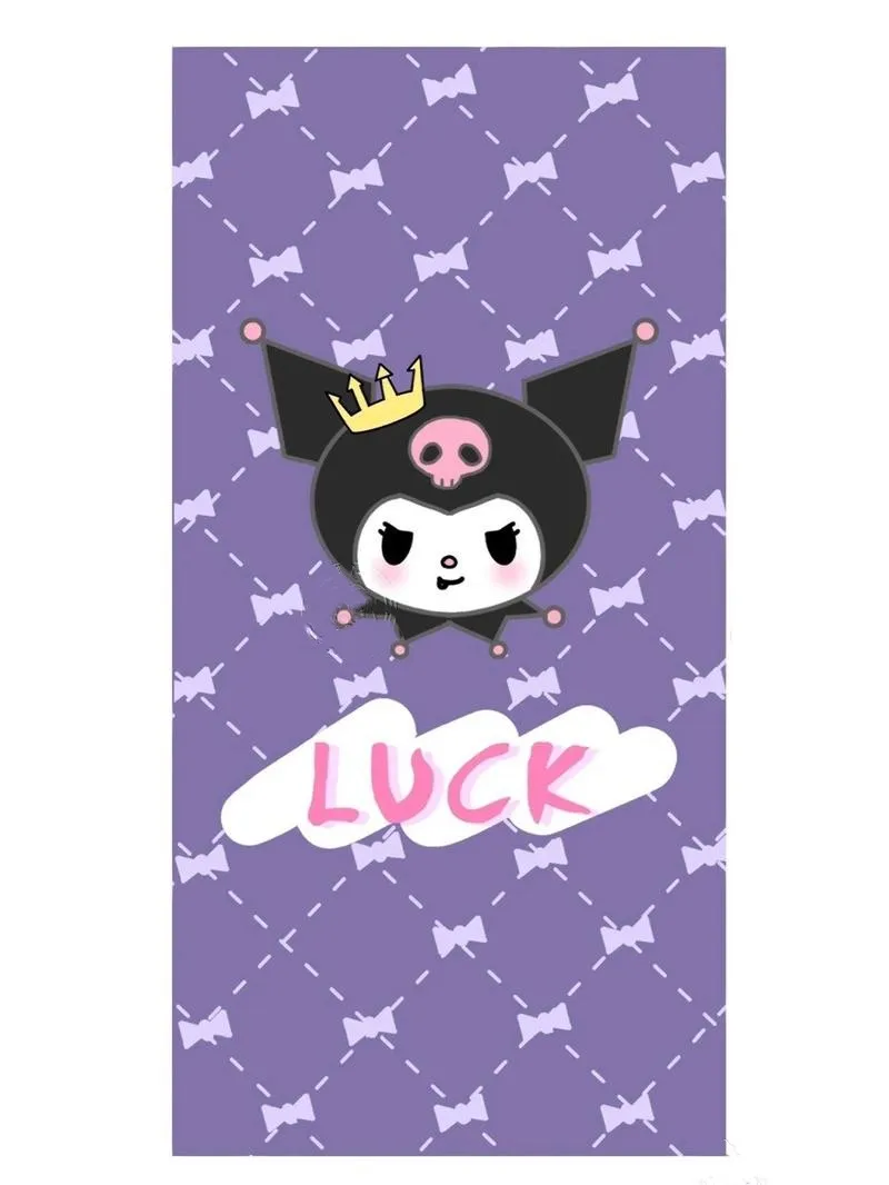 Sanrio Kuromi Beach Towel Anime Bath Towel Cartoon Series for Kids Girls Gifts Beach Swimming Pool Travel Picnic Portable Towel