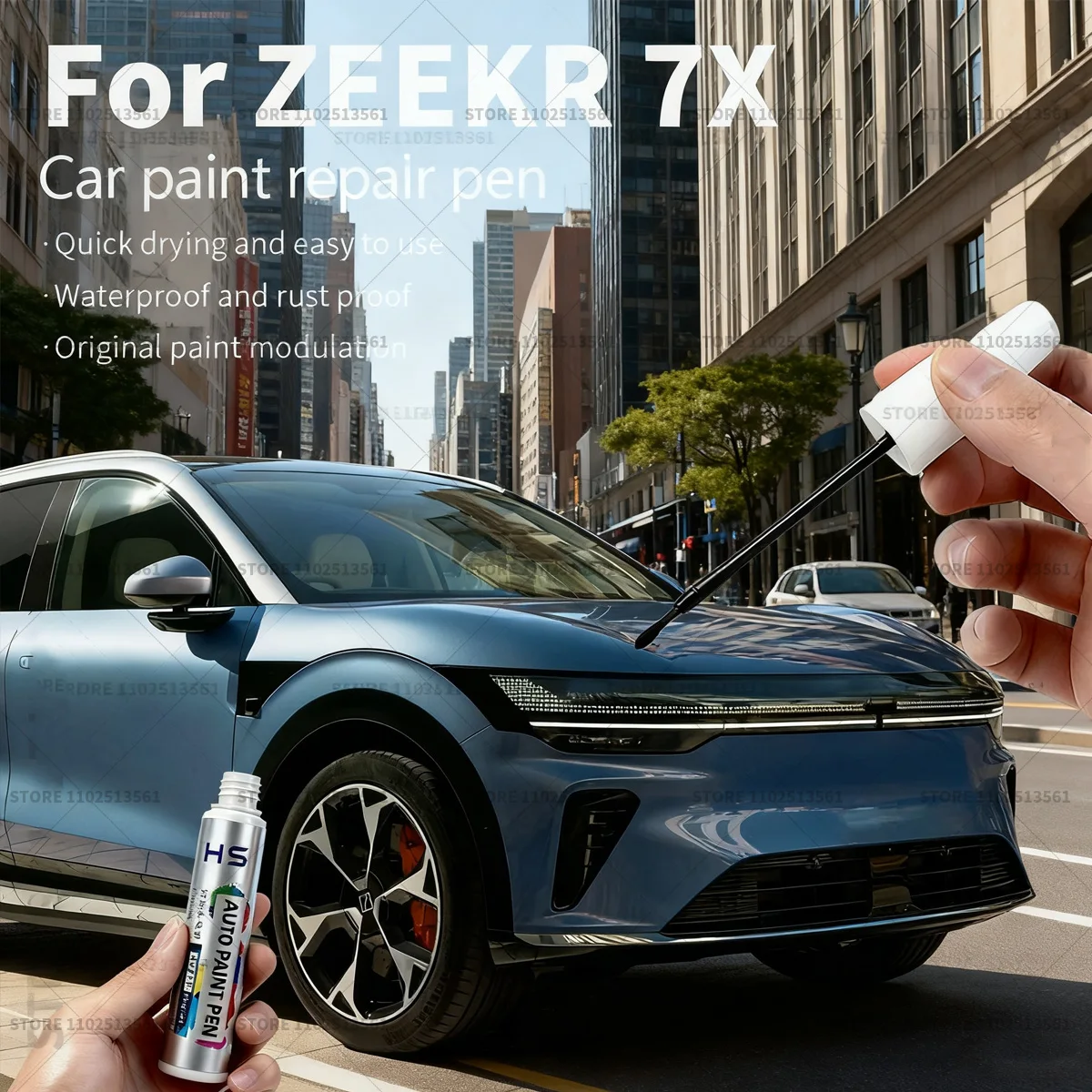 

Ручка для ремонта автомобильной краски для ZEEKR 7X Touch Up, средство для удаления царапин, автомобильные аксессуары «сделай сам», черный 110717, белый 104707, синий, 126 серый, 7x коричневый