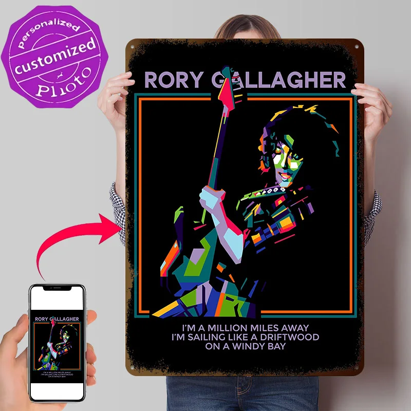 Rory Gallagher Metal Poster Perfect Gift for Fans Lovers Personalized Wall Art Metal Sign for Luxury Decoration Home Decor Room