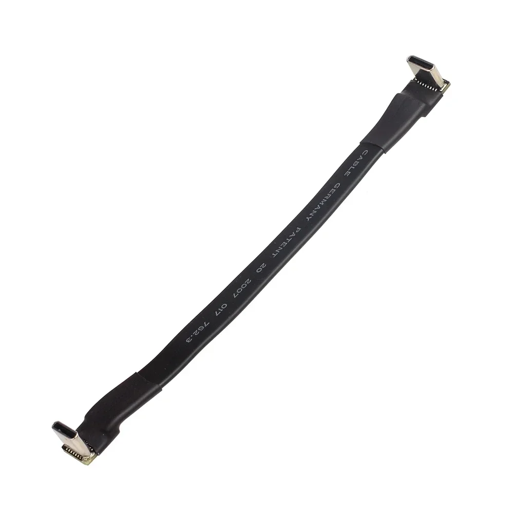 USB 2.0 Typ C Płaski kabel wstęgowy Ekranowany przedłużacz FPC Kabel USB 2.0 USB-C 90 stopni w górę/w dół Złącza kątowe 5CM-3M Do TV PC