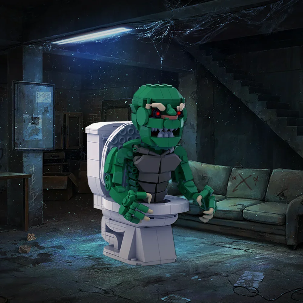 Gobricks Moc Horror Ghoulies Toiletten Monster Gebäude Blcoks Spiel Skibideds Toiletten artikel Mann Ziegel Modell Spielzeug für Kinder Geschenk