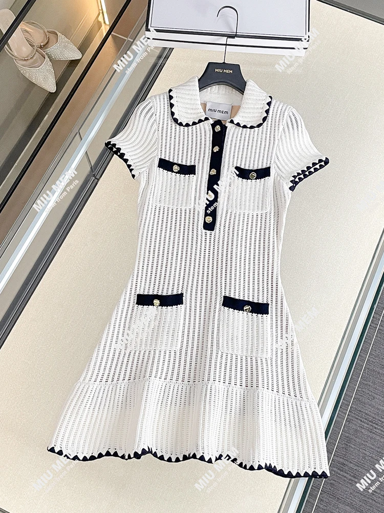

SP Home South Oil High End Women's Knitted Dr 2025 Summer Waist Cinched ort Sve High Waist A-Line Midi Dr
