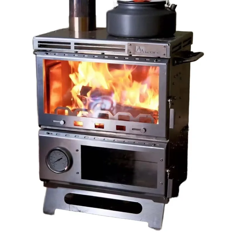 

【Best-selling】Customizable Folding Lined Stainless Steel Tent Stove Oven Outdoor Activities Portable Cookware Camping Hiking Tou