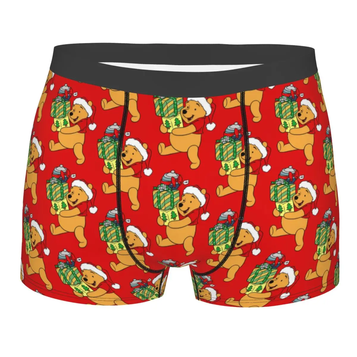 

Custom Winnie The Pooh Christmas Boxer Shorts For Men 3D Print Underwear Panties Briefs Breathable Underpants
