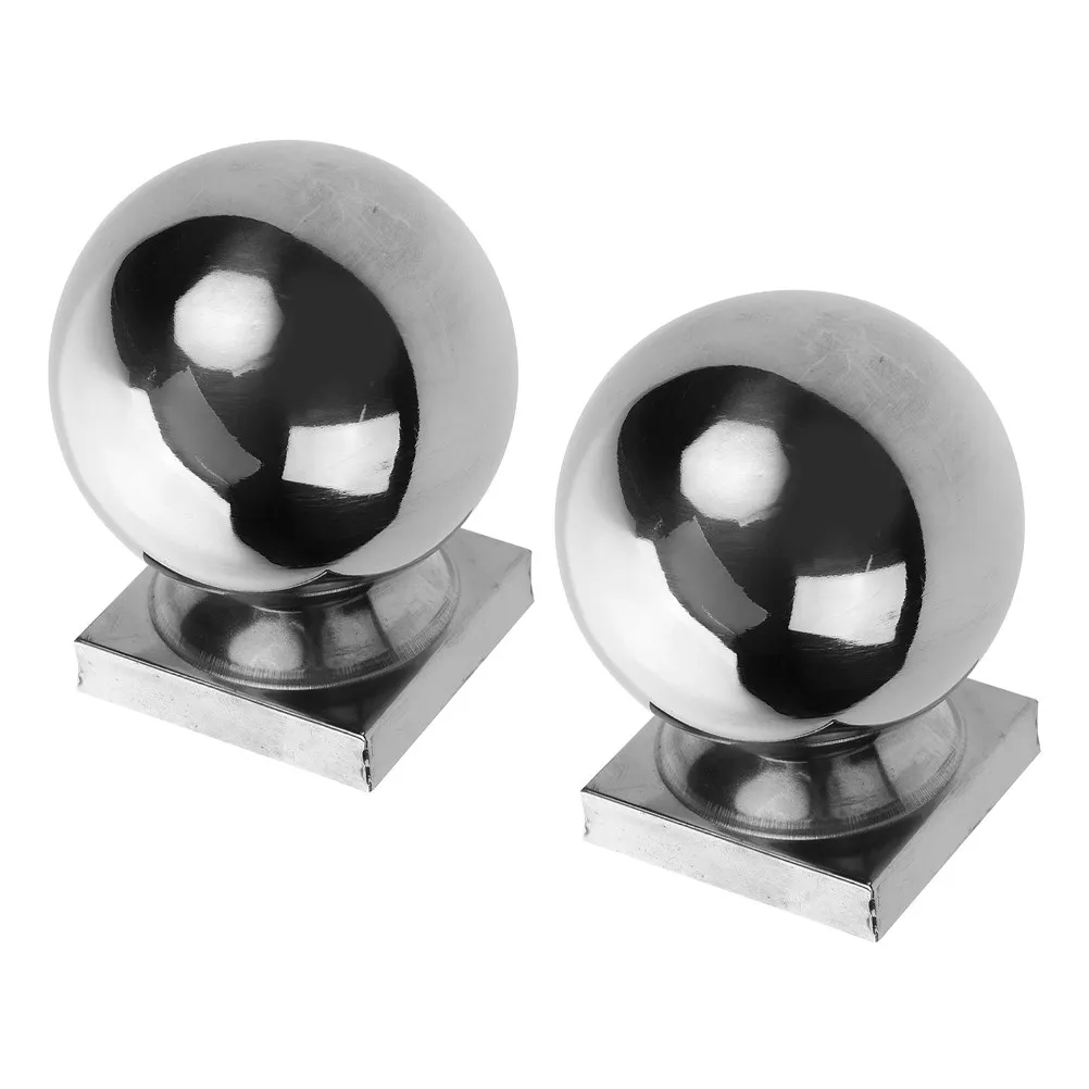 2Pcs Stainless Steel Handrail Balls Replacement Round Post Caps Decorative Handrail Balls for Indoor Stairs Banister Staircase