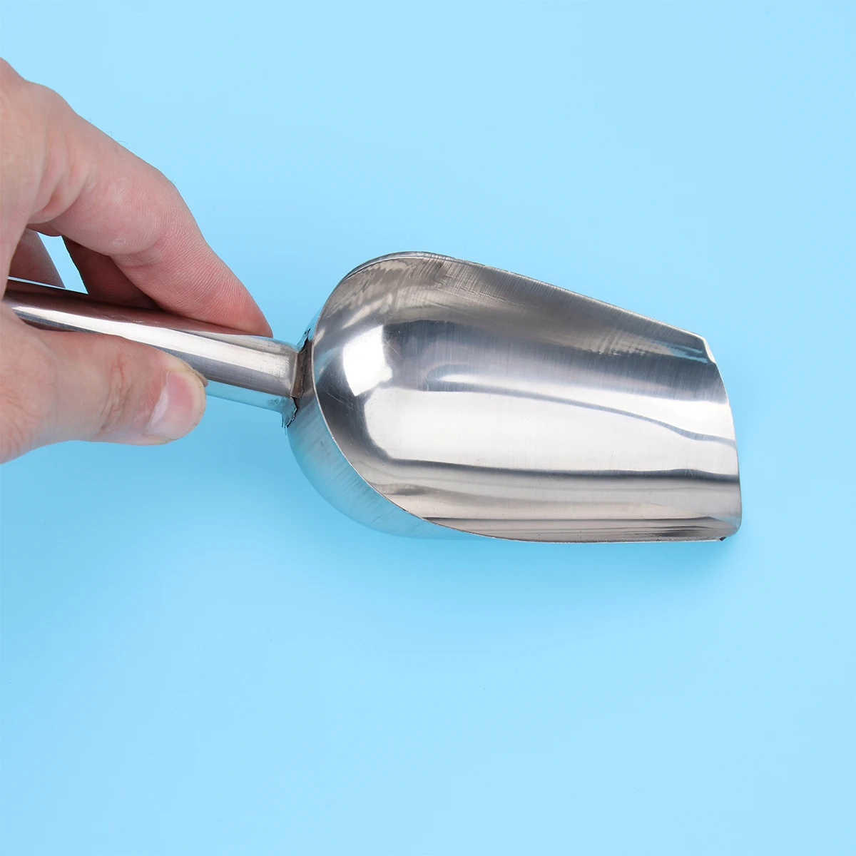 

5pcs Stainless Steel Ice Shovel Silver Candy Scoop Grain Rice Food Metal Shovel Strong Fries Crusher Suitable Crushed Ice Nuts