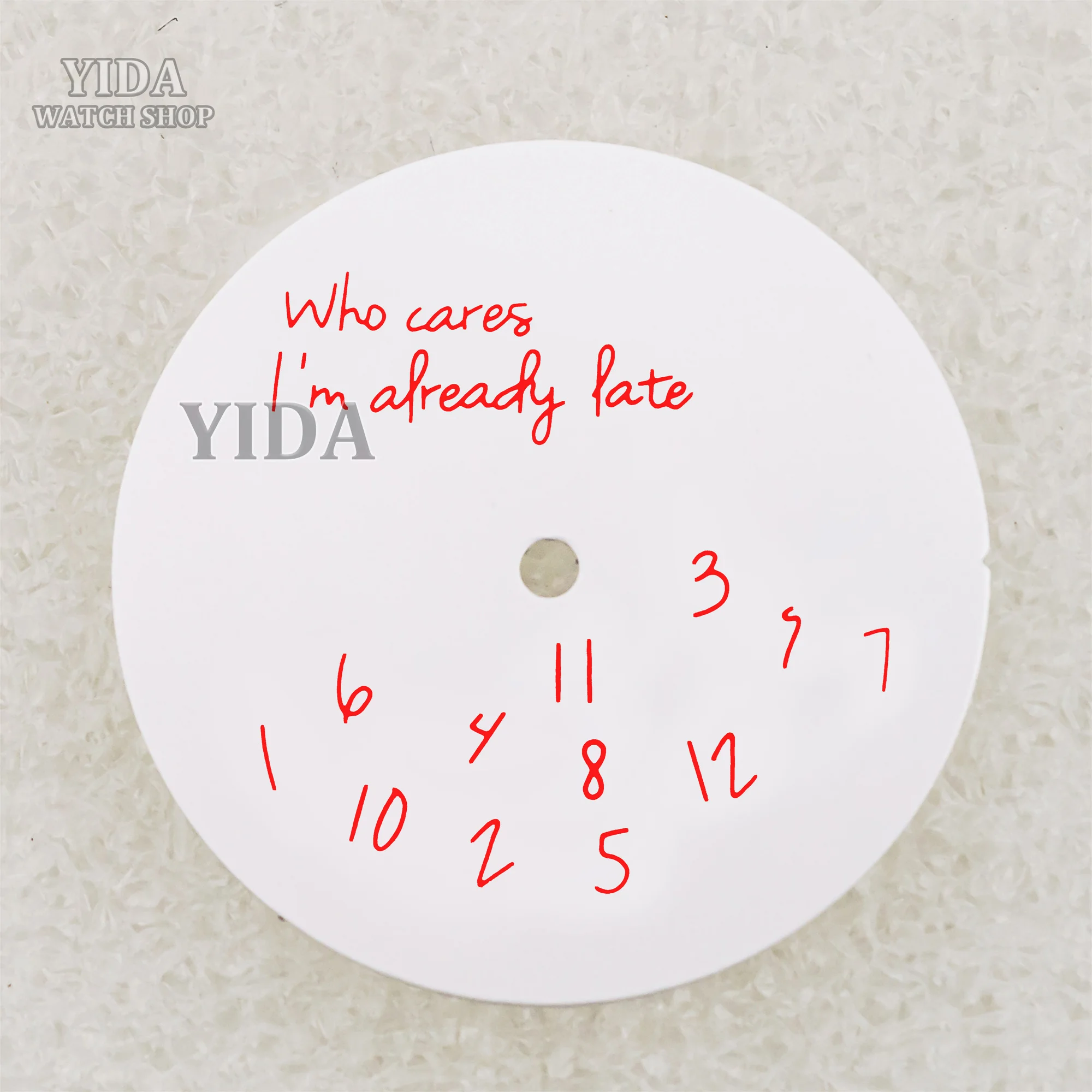 Modified Watch Dial 28.5mm DIY Watch Faces Fits NH35/4R36 Movement Who Cares Lt's Already Late Replacements Repair Tools Parts