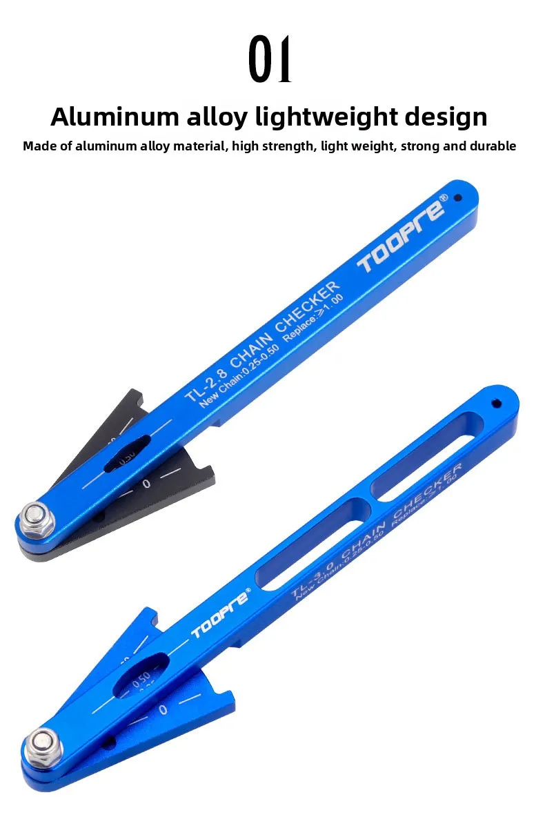 TOOPRE Fahrradketten-Messgerät Verschleißmesslineal Mountainbike- und Rennrad-Kettenspannungserkennungs- und Wartungswerkzeug – Detail 3