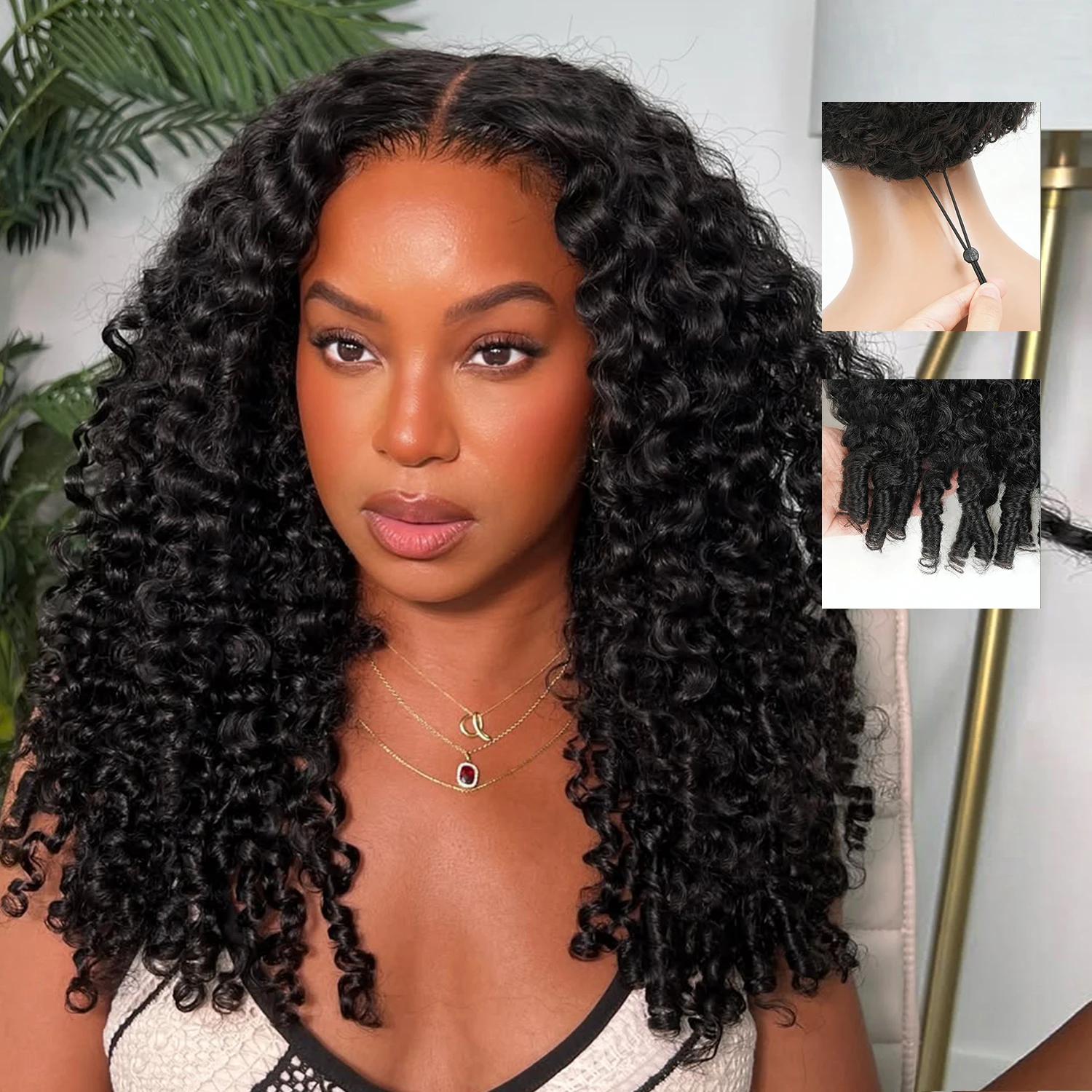 12A Burmese Curly Human Hair Wigs Brazilian 7x6 Lace Frontal Wigs 200% Density Bouncy Curly Natural Color Remy Hair for women