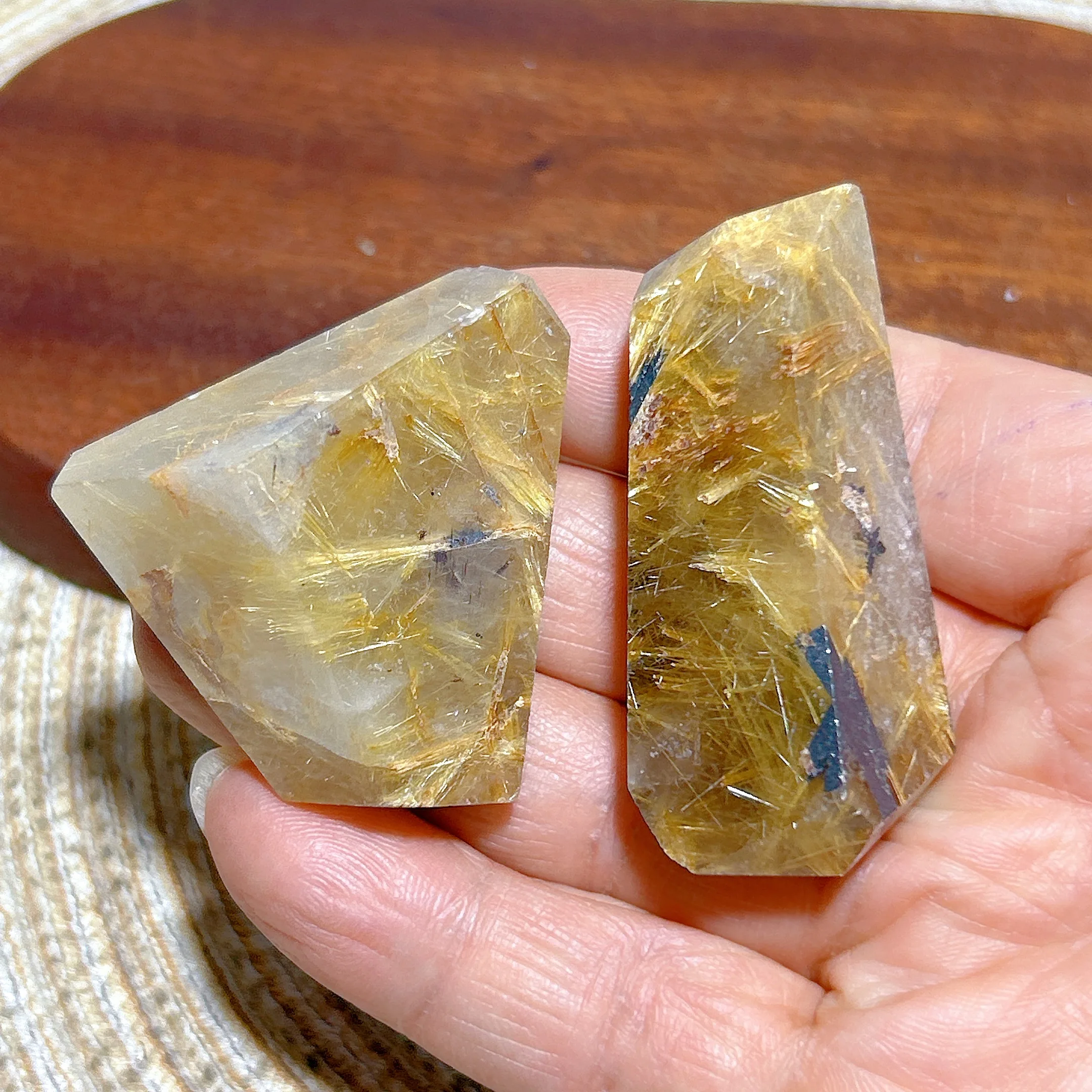 Natural Crystal Brazil Golden Rutile Free Form polished Gemstone Healing High Quality Mineral Energy Reiki Home Decorations Gift