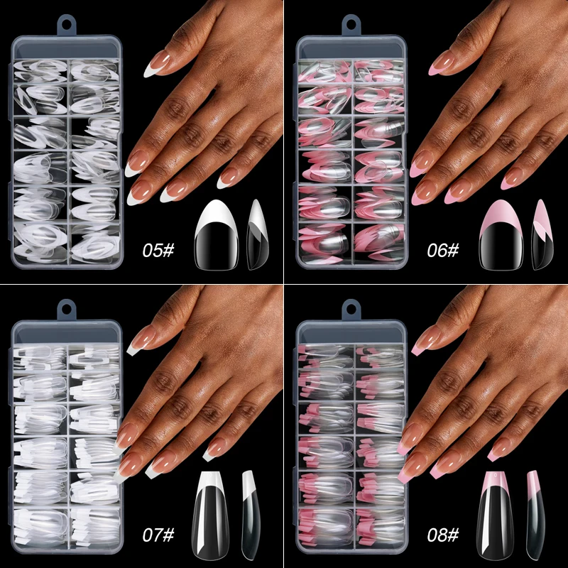 4 Pack Fashionable And Reliable French Press On Nails Square False Nails European And American Nail Art French Press On Nails