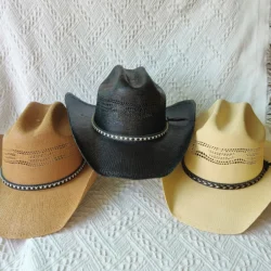 Western Cowboy Straw hat women Large Brim stiff straw hat cowboy solid Outdoor summer Sunshade Jazz Hat sombrero vaquero hombre