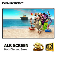 2025 New Black Diamond ALR Projector Screen Ambient Light Rejecting Fixed Frame 1CM Ultra Narrow Bezel CLR 4K 8K 3D Projection