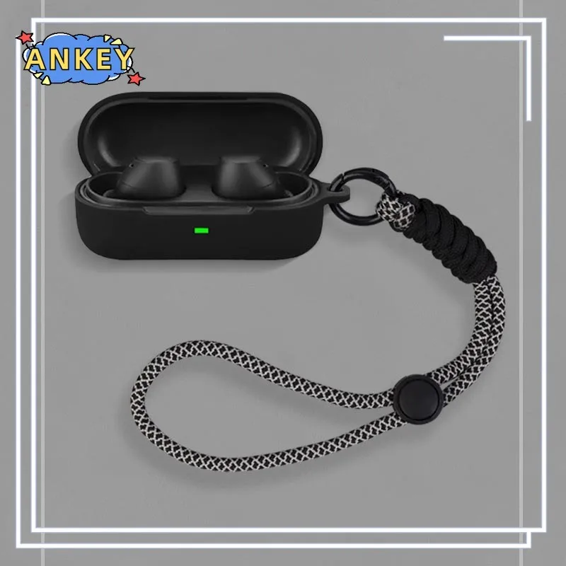 for Sony WF-C510 Case Protective Nylon Lanyard Soft Cover Shells C510 Anti Dust Sleeve Hand Rope Strap Accessories