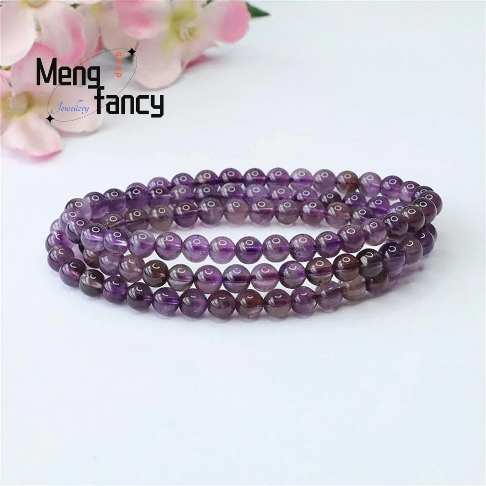 Natural Amethyst Bracelet Purple Colour Treasure Multi Loop String Necklace Simple High-grade Exquisite Luxury Fashion Jewelry