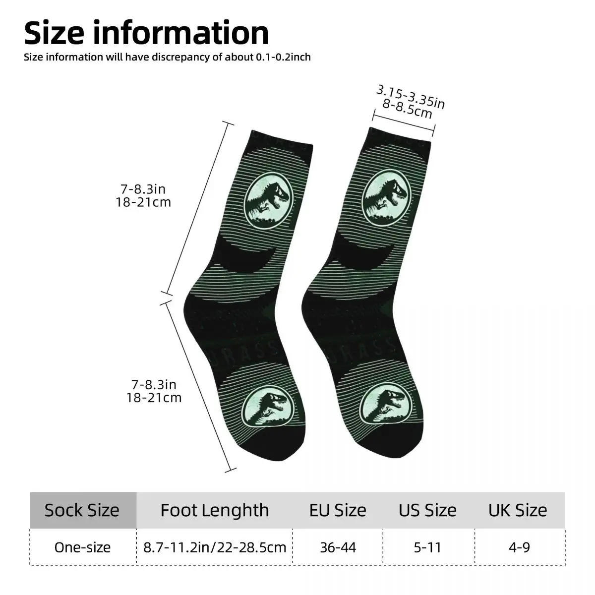 Crazy compression Isla Nublar '93 Collegiate 65 Million Years In The Making Sock for Men Harajuku Jurassic Park Crew Sock