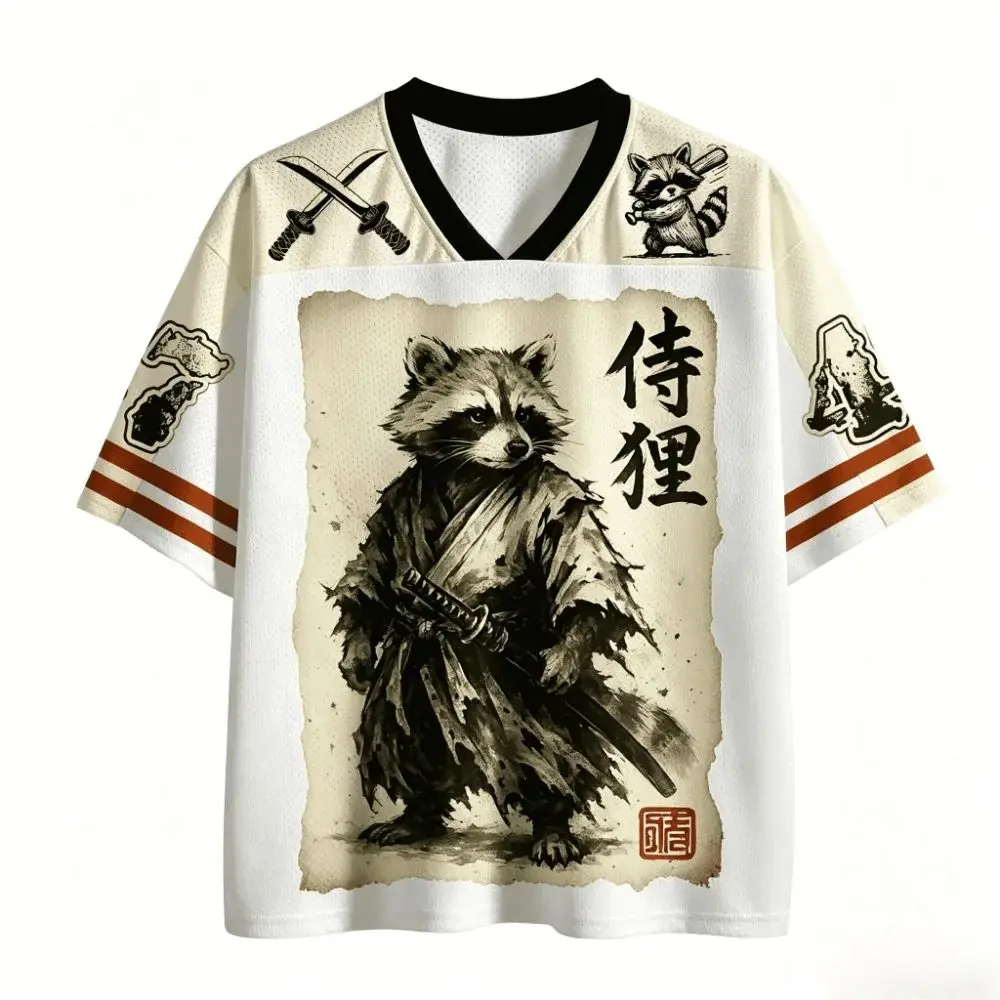 New Original Subculture Retro Ink Wash Warrior 3D Print Quick-Dry Breathable T-Shirt Street Style Version