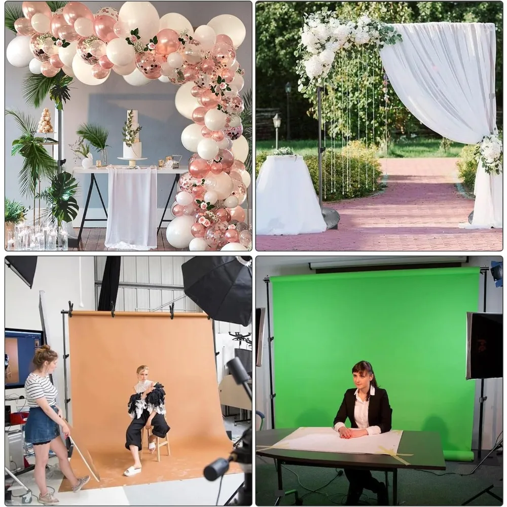 

Pipe and Drape Photography Adjustable Photo Background Stand Kit with Base for Party Weddings Birthday Party Events Photo Booth