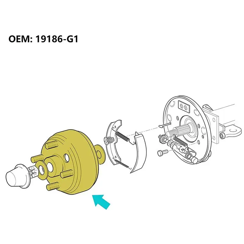 【STOCK】2Pcs Golf Cart Brake Drum Hub Assembly for 1982-Up TXT PDS Electric Cart (Not Fit Gas Models) 19186G1 19186G1P